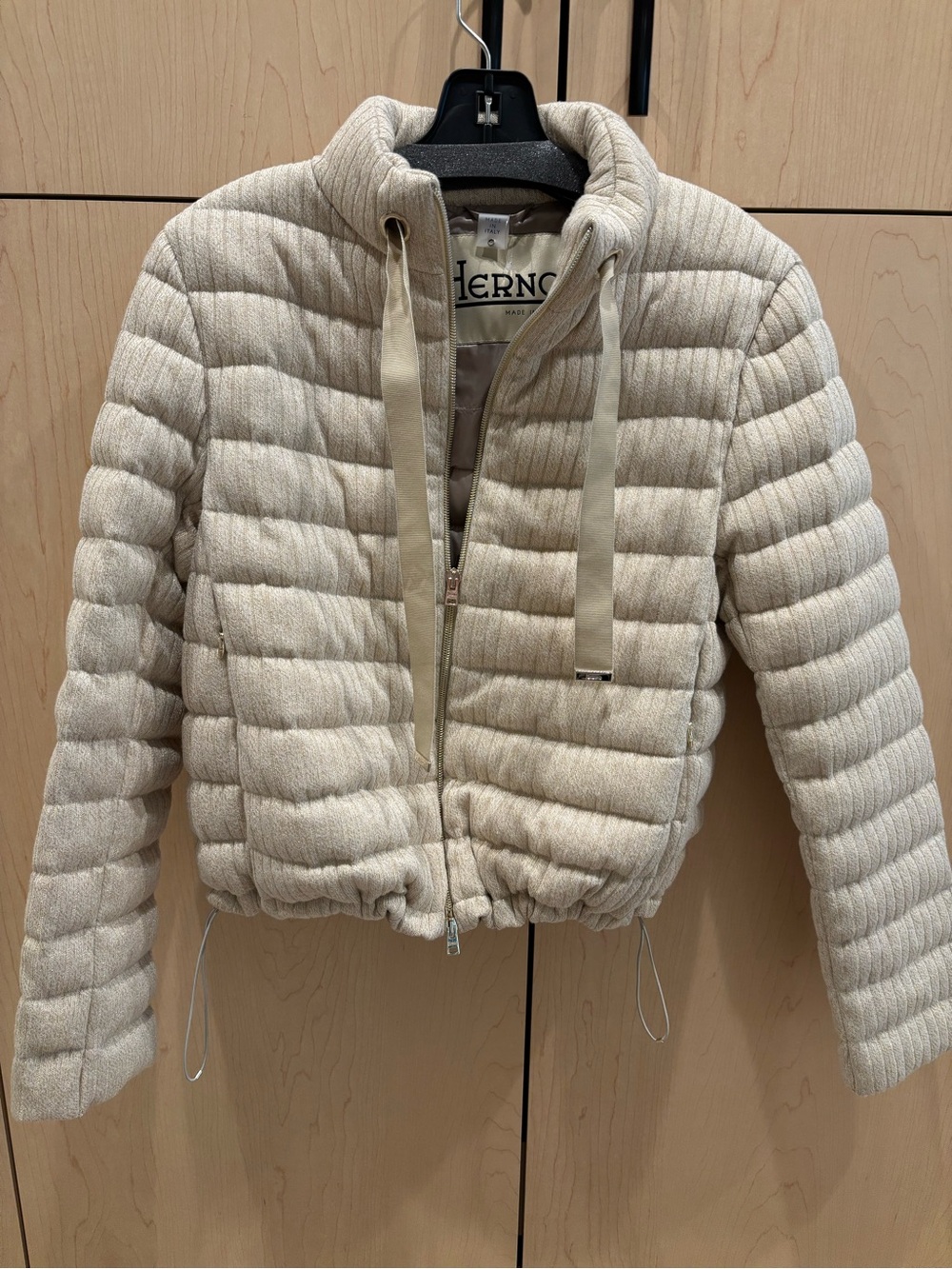 Herno Satin-Lined knitted quilted metallic jacket